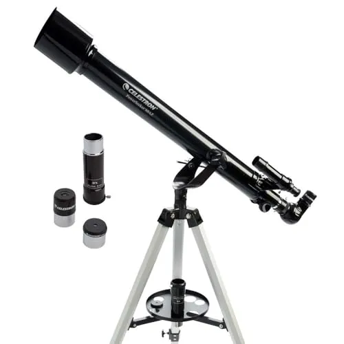 Celestron 21041 PowerSeeker 60AZ Refractor Telescope - Teleskop für Einsteiger mit benutzerfreundlicher Steuerhornhalterung und hervorragendem Preis-Leistungs-Verhältnis. Ideal für nächtliche Himmelsbeobachtungen und tragbar für unterwegs.