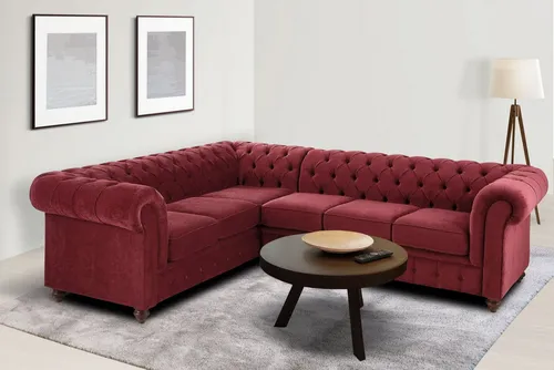 Home affaire Chesterfield-Sofa Chesterfield Ecksofa, auch in Leder L-Form, hochwertige Knopfheftung, langer Schenkel links oder rechts wählbar