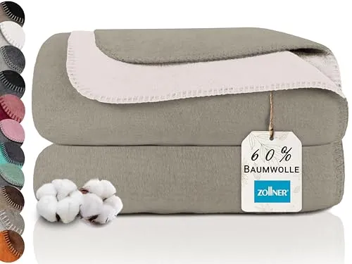ZOLLNER Kuscheldecke 220x240 cm in bronze von Zollner