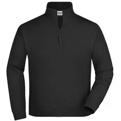 Sweatjacke French Terry JN058 - Herren Sweatjacke in schwarz, Größe M - Herren-Sweatjacke aus hochwertigem French-Terry, Größe M. Ideal für lässige Outfits mit 2 praktischen Eingrifftaschen und elastischen Ripp-Bündchen für optimalen Tragekomfort.