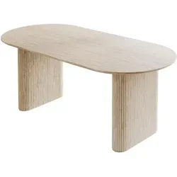Esstisch OVI mit geriffelter Tischbasis - Der stilvolle Esstisch OVI mit ovaler Tischplatte (180 cm) ist ideal für gemeinsame Mahlzeiten. Sein modernes Design und die charakteristische Rillenbasis machen ihn zum Highlight in jedem Esszimmer.