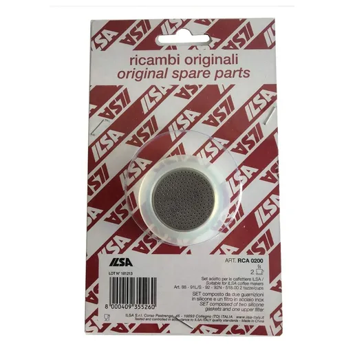 iLSA Dichtungen 2 Stk + Filter Stahl 2 Tassen für Moka Elly Momentum Omnia Expr