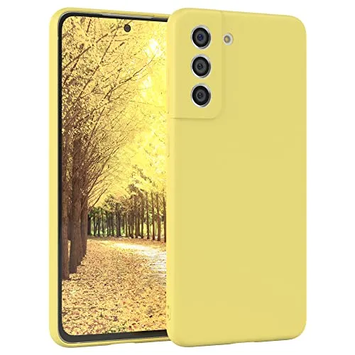 EAZY CASE - Silikonhülle für Galaxy S21 FE 5G Hülle Silikon Case Gelb weich stoßfeste Handyhülle Schutzhülle mit Kameraschutz Dünn Premium Schutz Cover TPU Phone Bumper in Pastell Hellgelb Matt
