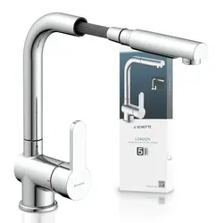 79700U LONDON Spültischarmatur mit herausziehbarem Auslauf, Chrom - Küchenarmatur mit 360° schwenkbarem Auslauf für flexibles Arbeiten. Ideal für Doppelspülbecken, einfach zu montieren und mit geräuscharmer, langlebiger Kartusche.
