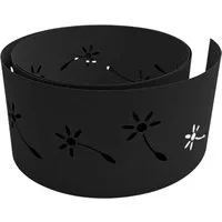 Produktbild zaunzu Sichtschutz Premium Dekor Pusteblume Lasermuster Schwarz 2,55m