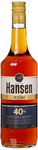 Hansen Rum | Echter Übersee Rum | Premium-Rum mit karibischem Charakter - Rum, gereift in Weißeichenfässern für kräftigen Geschmack und ausgewogenes Aroma, perfekt zum Verschenken oder selbst genießen.