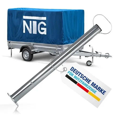 NTG Anhänger Stützen 600 mm 1 Stück Stütze mit 300 kg Traglast Durchmesser 48 mm aus verzinktem Stahl höhenverstellbar Anhängerstütze mit Griff für PKW Anhänger Wohnwagen witterungsbeständig