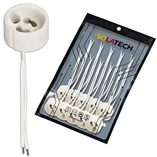 ISOLATECH 10Stk GU10 Standard Keramikfassungen LED Energiesparlampen (max.250V/2A) Leuchtmittel Home Einbau Decke Halterung Küche Badezimmer Beleuchtung Sockel installieren hitzebeständig