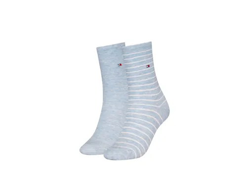 Tommy Hilfiger Socken TH WOMEN SOCK 2P SMALL STRIPE (2-Paar, 2 Paar) mit schmalem Rippenbündchen, meliert, gestreift