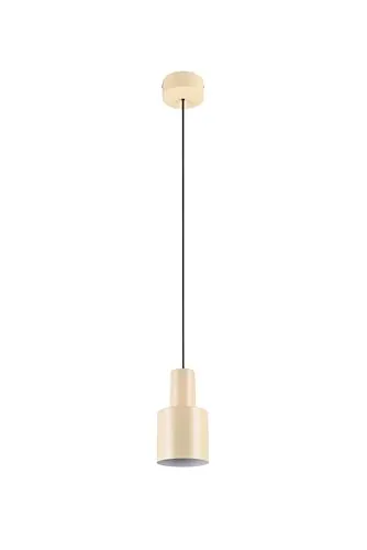 lightling Pendellampe Guido, Höhe anpassbar, exkl. 1 x E27, max. 10W, Deckenmontage, Metall, Höhe 150 cm, Ø 12 cm, beige