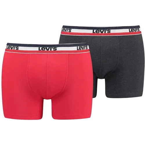 Levi's Herren Boxer Underwear, Red/Black, L - Herren-Boxershorts mit perfekter Passform dank Zwickel und doppellagigem Beutel. Der ikonische Elastikbund und der Beinausschnitt sorgen für idealen Sitz und Tragekomfort. Hergestellt aus Bio-Baumwolle.