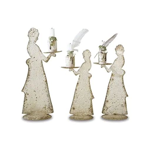 Loberon Kerzenständer 3er Set Chanler in weiß von LOBERON