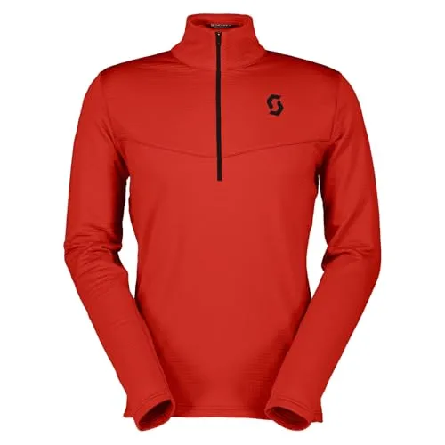 Scott Pullover M's Defined Light turbo red (8134) M - Herren Midlayer für Skitouren und Freeskiing, äußerst atmungsaktiv mit 1/4-Reißverschluss für optimale Belüftung und Bewegungsfreiheit.