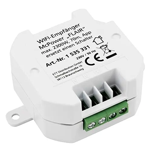 MC Power - WiFi Empfänger | Flair | max. 2.300W, max. 70m, Alexa, Google Assistant, App