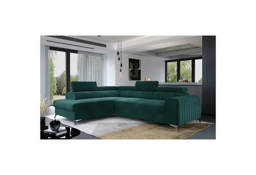Myhomelando Ecksofa Laurence, mit Schlaffunktion, Bettkasten und verstellbare Kopflehnen