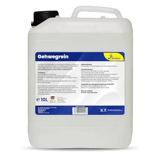 Mr. Perfect Intensiver Wegerein 1x10 Liter | Flechtenentferner für Pflastersteine, Terrassenplatten & Beton | Steinreiniger Intensiv Aussen entfernt Verschmutzungen zuverlässig| Made in Germany