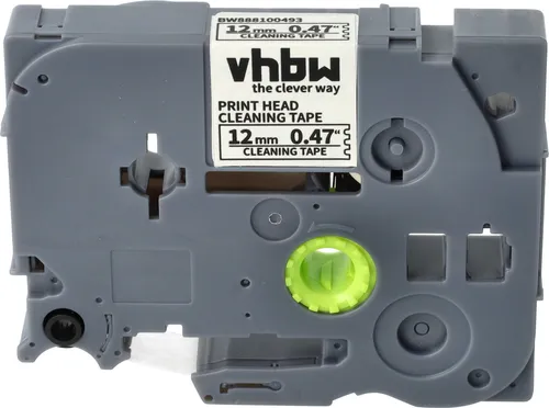 vhbw Druckkopf Reinigungskassette kompatibel mit Brother PT 50 Years, 520, 530, 540C, 350P, 340C, 540, 3600, 350, 340 Beschriftungsgerät - 2,5mx 12mm