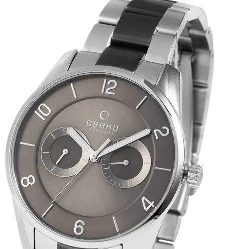 OBAKU V171 Herrenarmbanduhr in Anthrazit und Silber