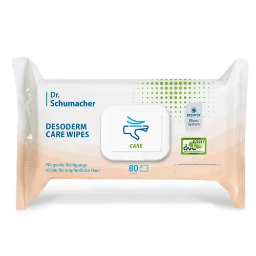 Dr. Schumacher Desoderm Care Wipes 80 Stück Feuchttücher Feuchtpflegetücher mit natürlichem Konservierungsmittel 00-639NK-T080