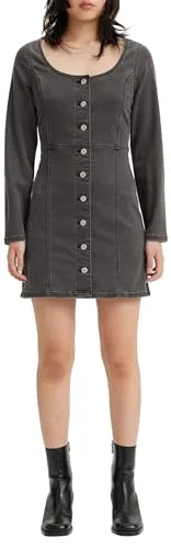 Levi's Damen Veda Denim Dress Kleid, Cool Smoke 2, M - Freizeitkleid für Damen aus hochwertigem Denim, perfekt für lässige Anlässe und mit einem zeitlosen Look.
