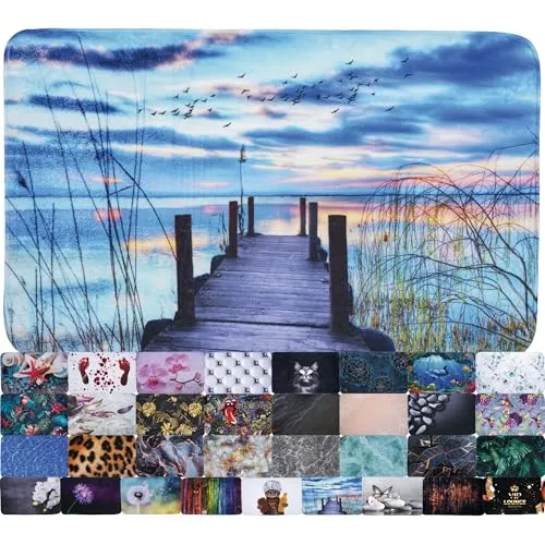 Sanilo Badteppich, viele schöne Badematten zur Auswahl, Badvorleger sehr weich und rutschfest, waschbar und schnelltrocknend (Sunset, 70 x 110 cm)