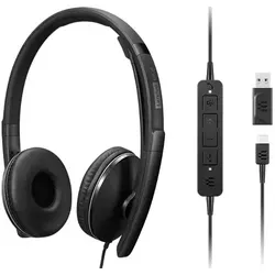 LENOVO Wired ANC Headset Gen 2 (Teams) - Headset mit aktiver Geräuschunterdrückung für klare Kommunikation in lauten Umgebungen, ideal für Homeoffice und Meetings.