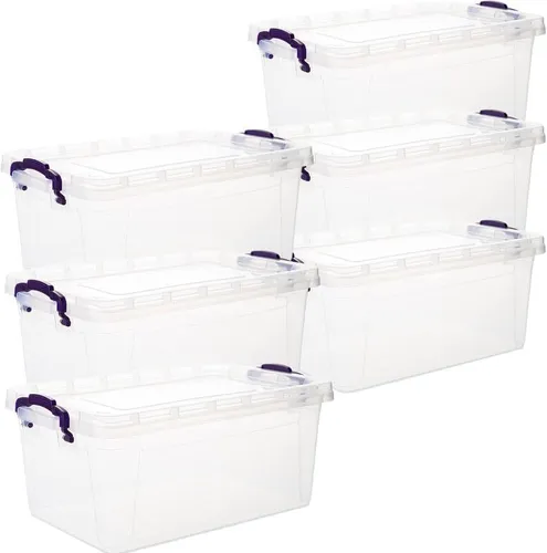 SUSTANIA Aufbewahrungsbox mit Deckel in weiß von Werkzeugbox Kleinteilemagazin Heimwerker Box