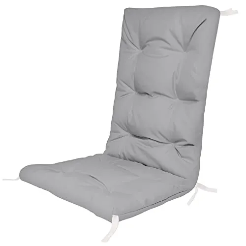Ferocity Hochlehner Auflagen für Stühle 130 x 50 x 5 cm Gartenstuhl Sitzpolster Sitzauflagen Outdoor Kissen Palettenauflage Bankauflage Polsterauflage Matratze Gartenpolster Farbe Grau [146]