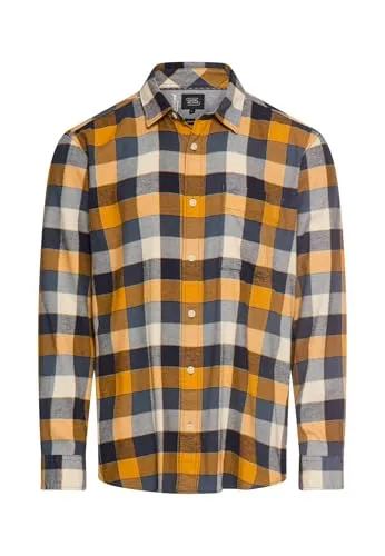 Langarmhemd CAMEL ACTIVE Herren 3XL, burned gelb - Herren-Freizeithemden mit Logo Stickerei und taillenbedeckendem Schnitt. Der weiche Webstoff aus 98% Baumwolle sorgt für hohen Tragekomfort und Atmungsaktivität.