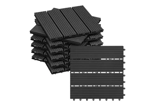 WOLTU WPC Terrassenfliesen in Holzoptik - 22 Stück für 2 m² - Terrassen- & Balkonfliesen aus robustem Wood Plastic Composite, schnell verlegbar dank Klicksystem, ideal für Garten, Terrasse und Balkon, umweltfreundlich und pflegeleicht.