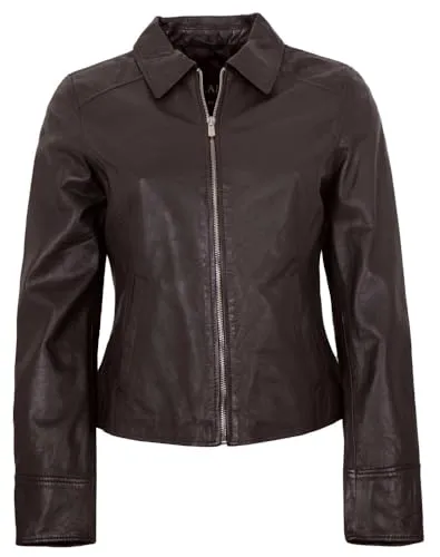 Jilani - Damen Lederjacke Lammnappa Choco Größe 48