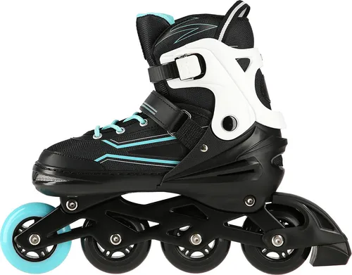 Nils Extreme Inline Skates Damen Inliner ABEC7 - Verstellbare Inlineskates für Kinder (Schwarz-Türkis, 35-38) - Inliner für Kinder, verstellbar und mit ABEC7 Kugellager für eine sanfte Fahrt - ideal für Anfänger und Fortgeschrittene.