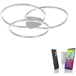Q-KATE LED Deckenleuchte Ringform - Smart Home fähig, dimmbar - Moderne LED Deckenleuchte in Ringform, 54 Watt, 5940 Lumen. Lichtfarbensteuerung von Warmweiß bis Tageslichtweiß, kompatibel mit ZigBee und Alexa für einfache Sprachsteuerung.