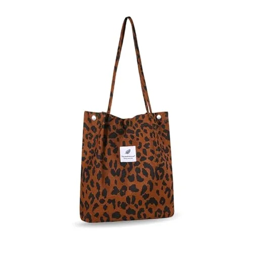 YZROHYI Stoff Tragetasche Cord Groß, Tasche Shopper Umhängetasche Stoff,Stofftasche zum Umhängen,Canvas Shoulder Bag,Beuteltasche Damen Tote Bag,Schultertasche Schule Handtasche Arbeit - Curry