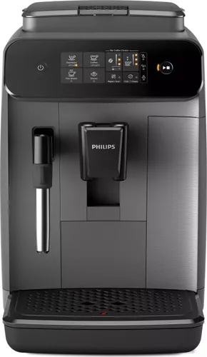 Philips EP0824/00 Kaffeevollautomat Schwarz - Kaffeevollautomat für 2 Kaffeespezialitäten, mit intelligentem Brühsystem und klassischem Milchaufschäumer für perfekten Milchschaum. Automatische Entkalkung und herausnehmbare Brühgruppe für einfache Reinigung.