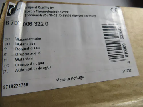 BOSCH Ersatzteil TTNR: 87070063220 Wasserarmatur von Junkers