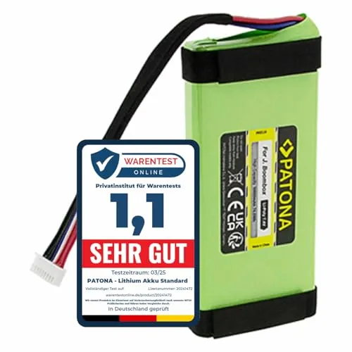PATONA Akku Ersatz für JBL Boombox – 10000mAh Li-Polymer - Akkus & Batterien für MP3-Player – Hochleistungsakku mit 10000mAh für stundenlangen Musikgenuss und 100% Kompatibilität mit JBL Boombox Modellen.
