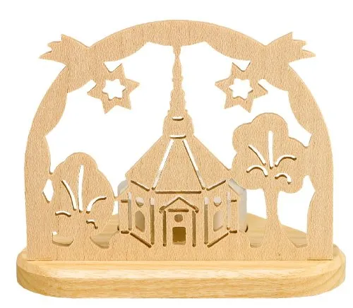 Volkskunstwerkstatt Unger Teelicht Kirchenmotiv - Original Erzgebirge® #0430