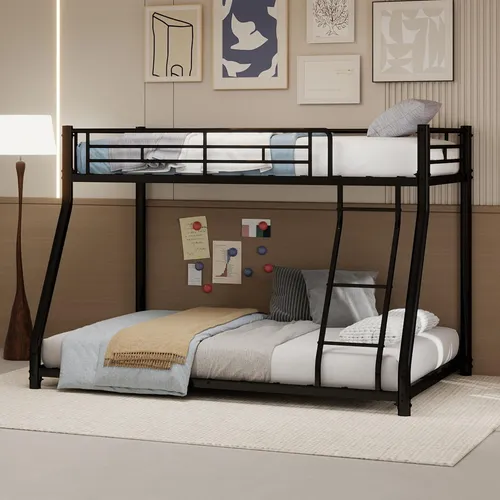 MODFU Etagenbett 90x190/140x190 – Stabil und Platzsparend - Praktisches Etagenbett aus robustem Metall für zwei Personen. Mit erhöhtem Geländer und sicherer Leiter für komfortables Auf- und Absteigen. Ideal für Kinder- oder Gästezimmer.