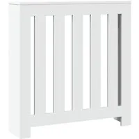 vidaXL Heizkörperverkleidung Weiß 78x20x82 cm - Sanitärinstallation, moderne Latten-Design Heizkörperabdeckung aus hochwertigem Holzwerkstoff, pflegeleicht und bietet zusätzlichen Platz für Dekoration.