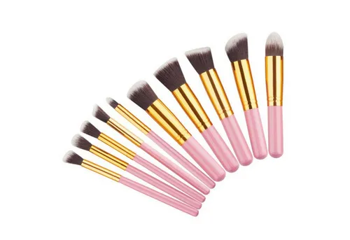 Exquisites 10-teiliges Make-up Pinselset für ein makelloses Finish - Das perfekte Make-up Zubehör für präzise Anwendung. Mit hochwertigen Kunstfaser-Pinseln in praktischer Reisegröße für unterwegs.