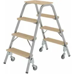 Tritt mit Brems-Lenkrollen, 4 Stufen von Günzburger