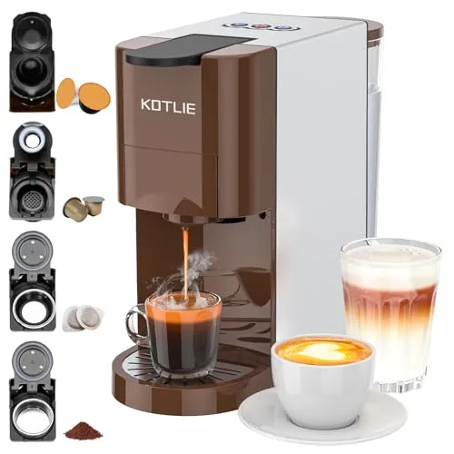 KOTLIE 4-in-1 Kaffeemaschine für NES/DG/Kaffeepulver/ESE