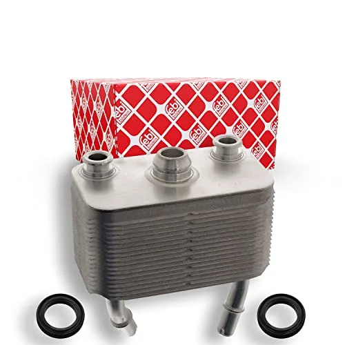 FEBI BILSTEIN 100127 Ölkühler für BMW Automatikgetriebe - Ölkühler & Schläuche für BMW, aus Aluminium gefertigt und mit Dichtringen ausgestattet für optimale Kühlung und Leistung im Automatikgetriebe.