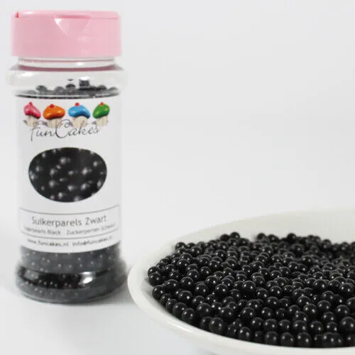 FunCakes Sugarpearls -Shiny Black- 80g von FunCakes