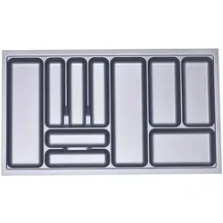 SO-TECH® Besteckeinsatz ORGA-BOX® - Praktischer Besteckeinsatz in silbergrau für Blum Tandembox und ModernBox, passend für Korpusbreiten von 300 - 1200 mm. Ideal für eine ordentliche und übersichtliche Küchenschublade.