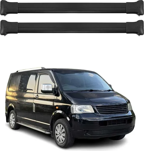 Dachträger für VW T5 T6 Transporter Multivan Caravelle 2003-2025 - Dachträger für VW T5 T6, aerodynamisches Design und einfache Installation, ideal für Fahrrad- und Ski-Träger sowie Dachkoffer. Hochwertiges Aluminium für Komfort und Sicherheit.