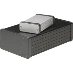 Hammond Electronics 1455N1201BK Profil-Gehäuse 120x103x53 mm - Computergehäuse aus Aluminium, robust und ideal für individuelle Elektronikprojekte.