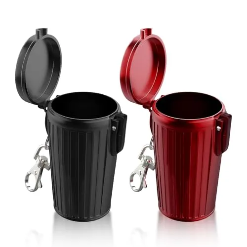BYZESTY Zigaretten Taschenascher, 2 Stück Mini Taschenaschenbecher Geruchsdicht, Reiseaschenbecher, Taschenaschenbecher für Unterwegs Geruchs-Dicht, Tragbarer Aschenbecher für Unterwegs (A)