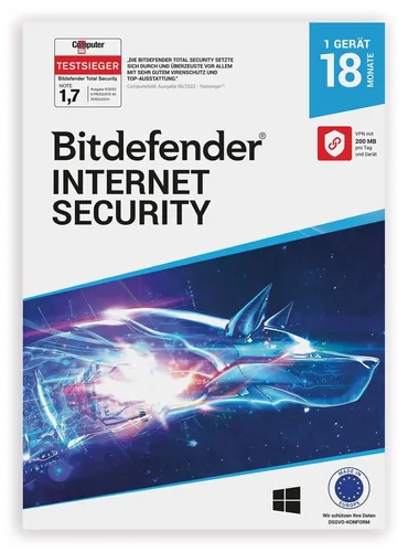 Bitdefender Internet Security 2025 inkl. 200MB VPN, 1 Gerät, 18 Monate, Download